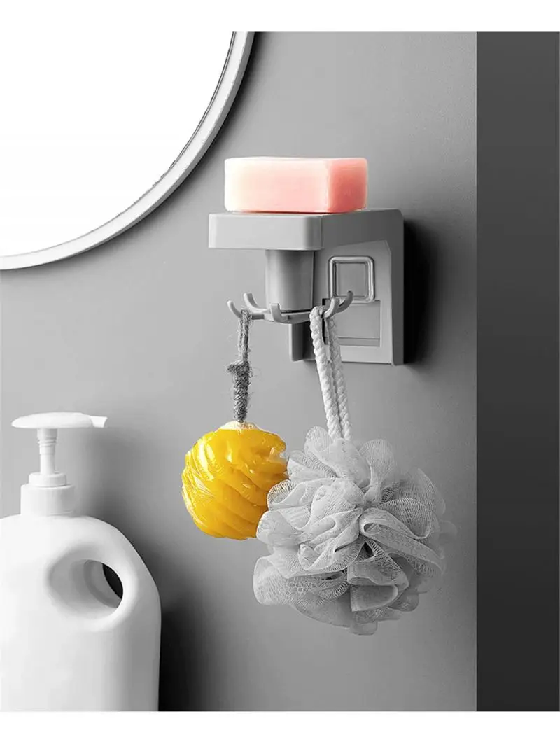 

Кухонный настенный стеллаж для хранения без пробивания отверстий, вращающийся расширительный двойной горшок, лопатка, ложка, настенный под...