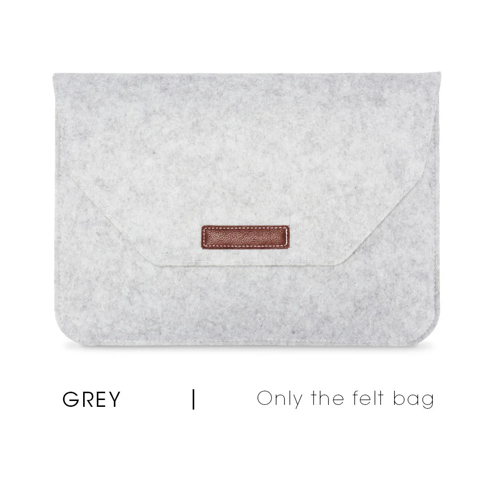 Grey Мягкий шерстяной чехол для ноутбука, войлок для Macbook Air Pro retina 11 12 13 13,3 14 15,4 15,6 дюймов чехол для ПК hp Dell Mac book - Цвет: Grey