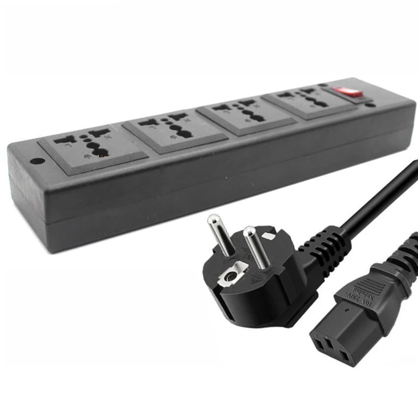 Многофункциональная Универсальная Сетевая розетка 13A 4Jack PDU Strip C14 адаптер штекер