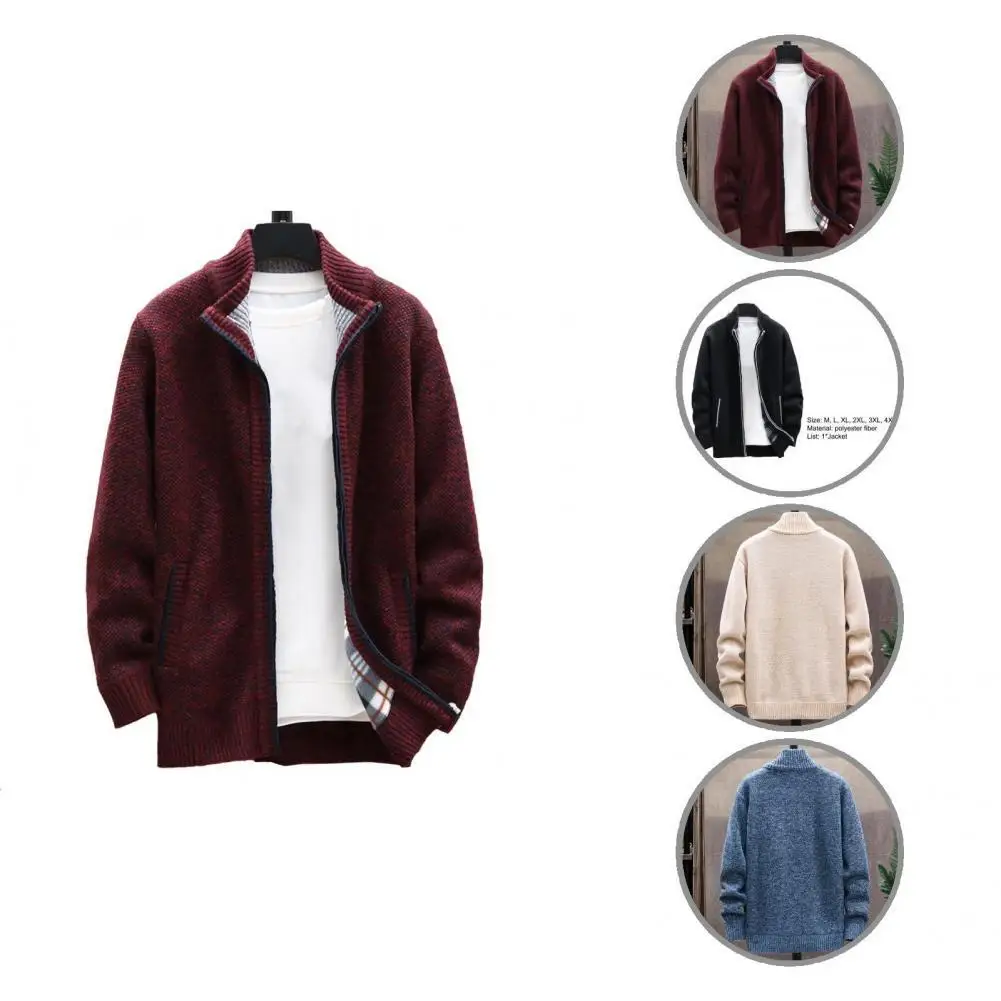 

Washable Stylish Fall Winter Men Coat Solid Color Male Coat Thickened for Outdoor