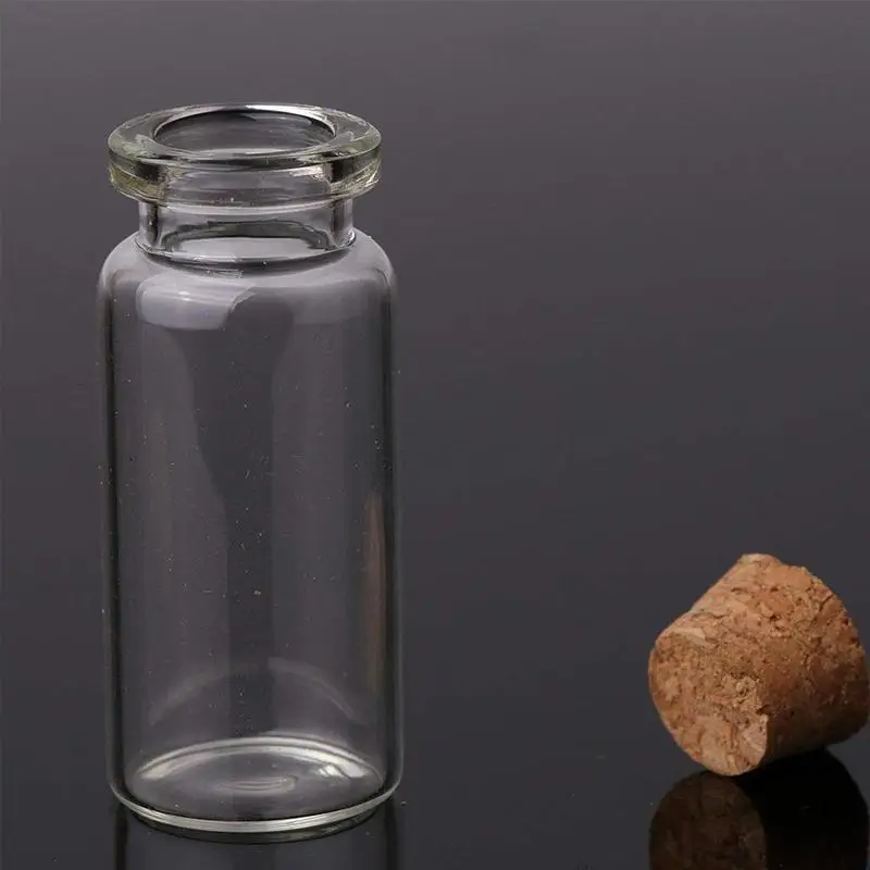 

10pcs Mini Small Glass Bottles with Clear Cork Stopper Jars Tiny Wedding Vials 24x12mm Message Favor Containers Jewelry