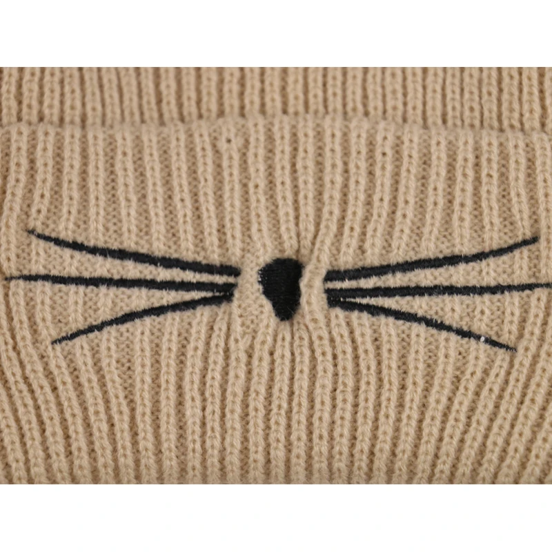 Милые кошачьи ушки FOXMOTHER шапка вязаная акриловая теплая зимняя шапочки для