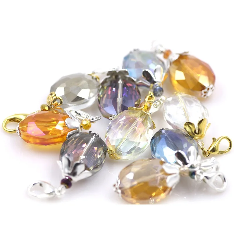 Овальные хрустальные подвески 2 шт./лот 16*20 мм стеклянные бусины с покрытием и