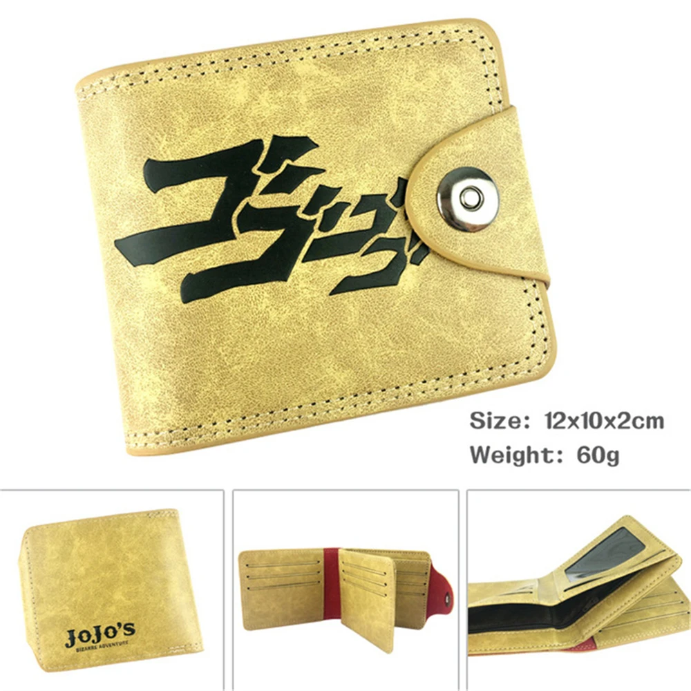 

JoJo's Bizarre Adventure PU Wallet Hidden Discount Men's Leather Bifold Note Compartment Coin Photo Credit Cards Holder Purses