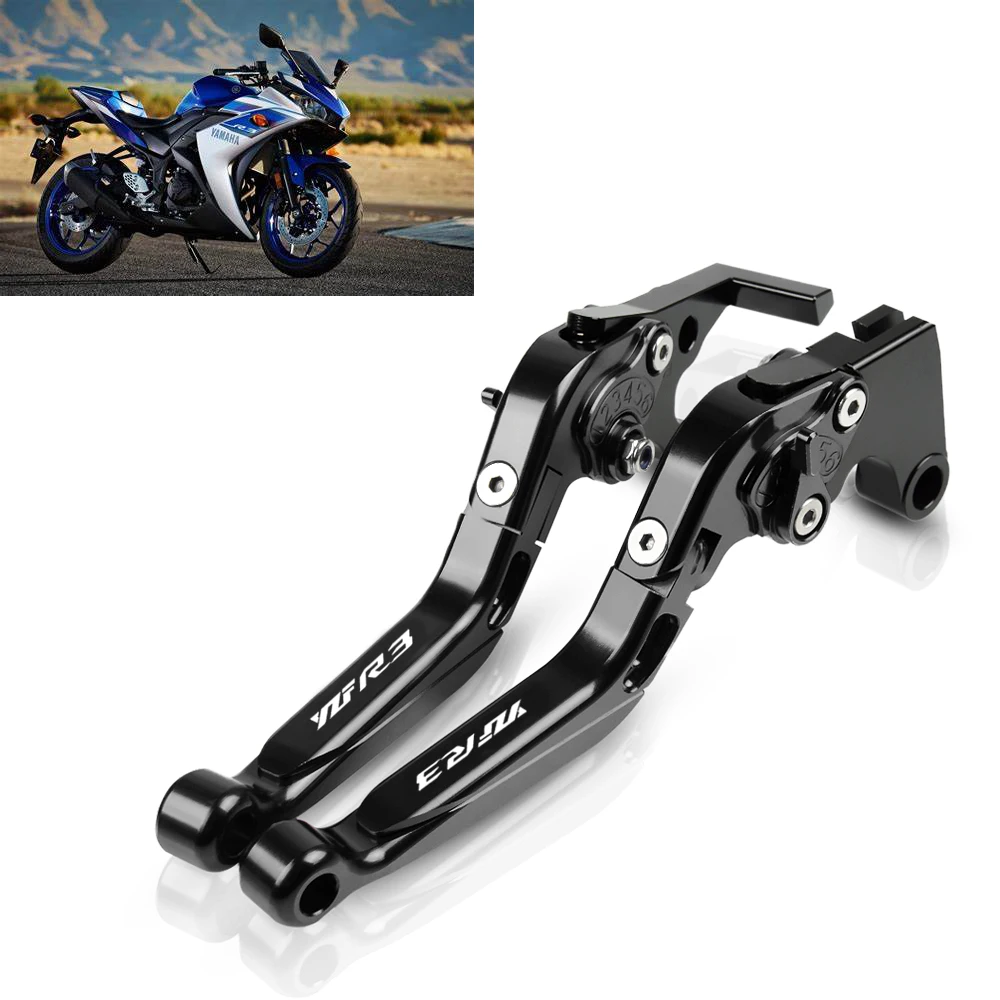 

Motorcycle Brake Handles Adjustable Folding Extendable Brake Clutch Lever For Yamaha YZF R3 2015-2018