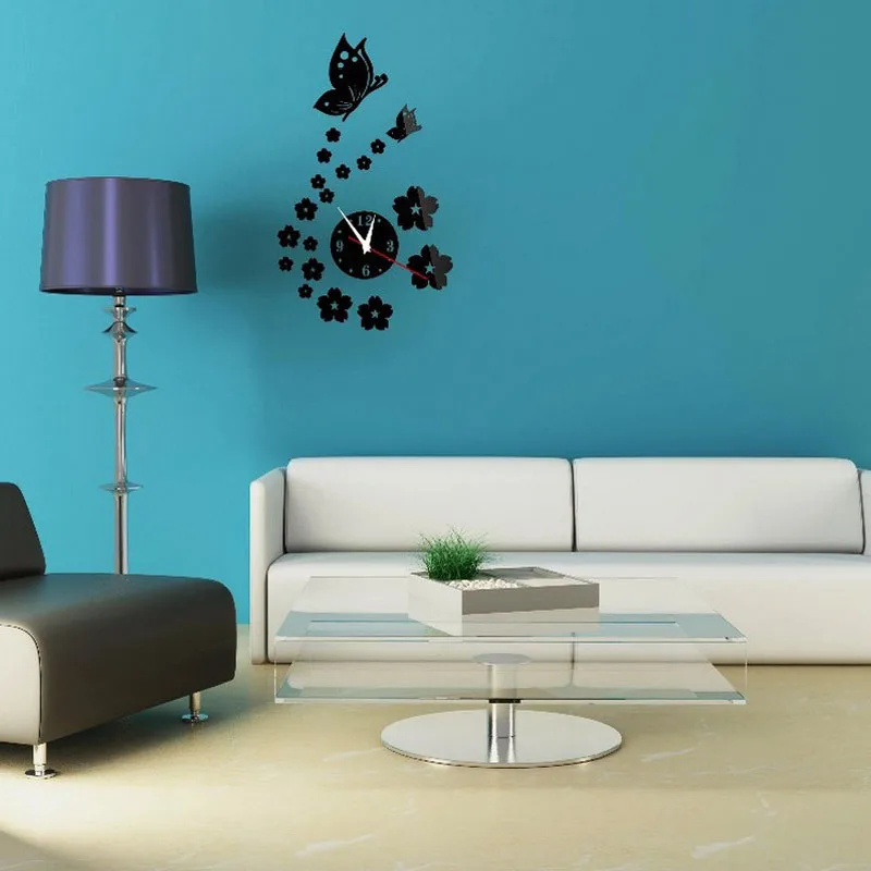 Акриловые настенные часы современный дизайн 3D Хрустальные зеркальные украшение