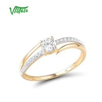 vistoso gold rings for women genuine 9k 375 yellow gold ring sparkling white cz promise band rings anniversary fine jewelry