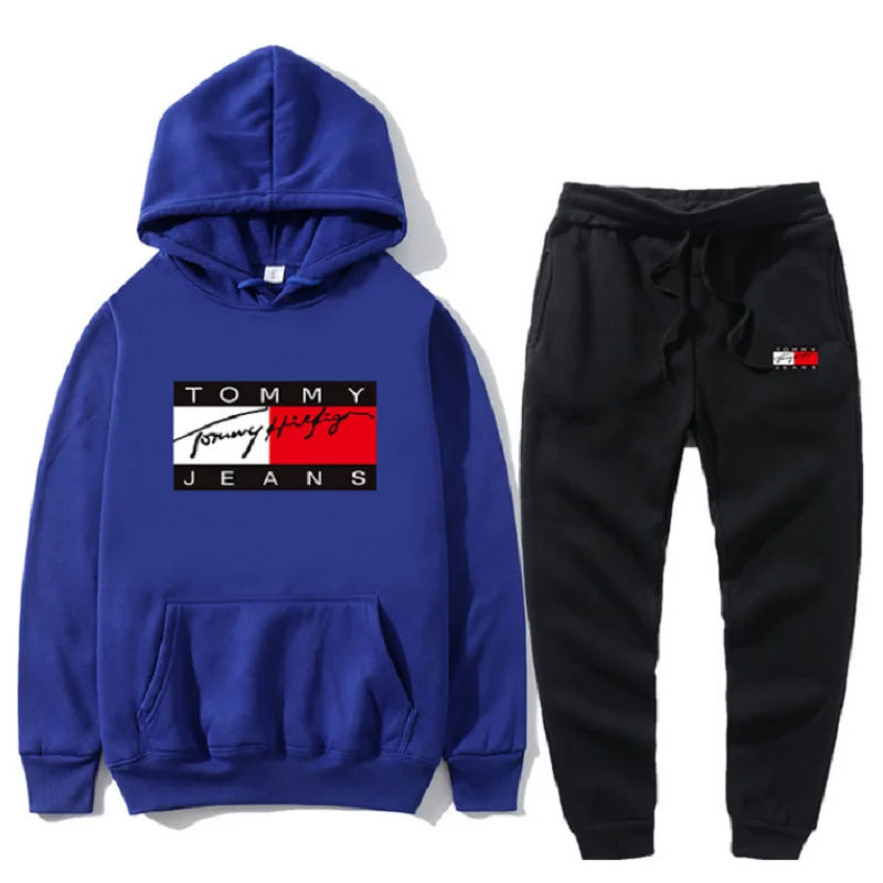 

New Brand Casual Tracksuit Men Sets Hoodies+Pants Two Piece Sets print Hooded Sweatshirt Outfit Sportswear Male Suit Clothing
