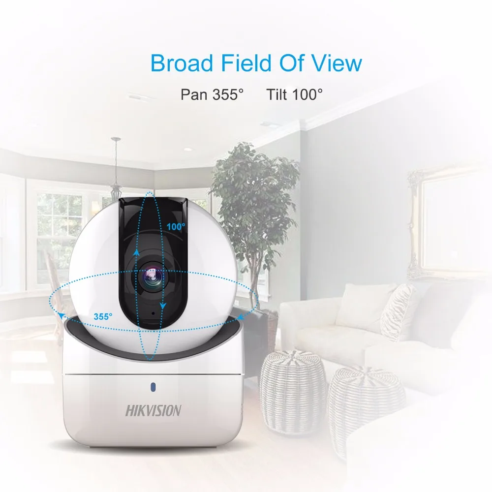 Беспроводная сетевая мини камера Hikvision 720P PT со встроенным динамиком слотом для sd