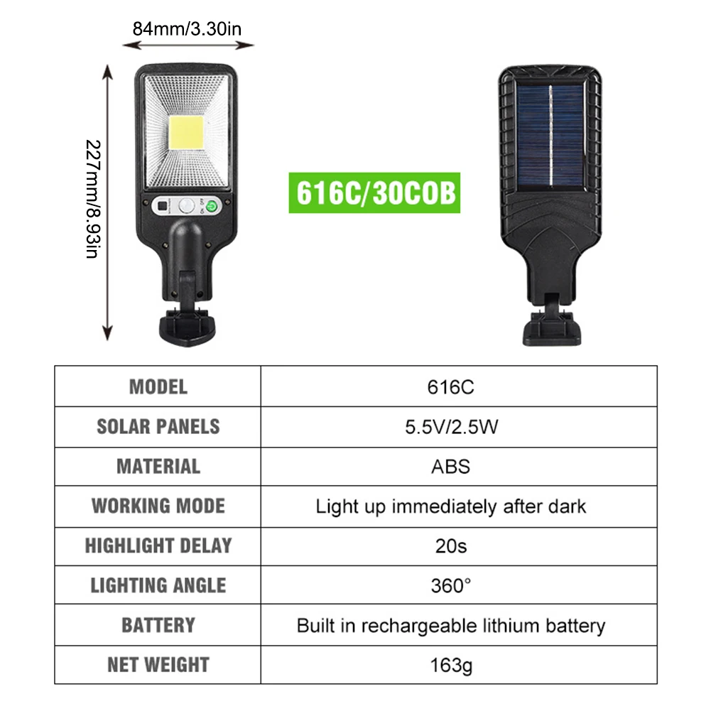 

HQXING Outdoor Solar Lamp Powered Waterproof PIR Motion Sensor Street Light Garden Decoration