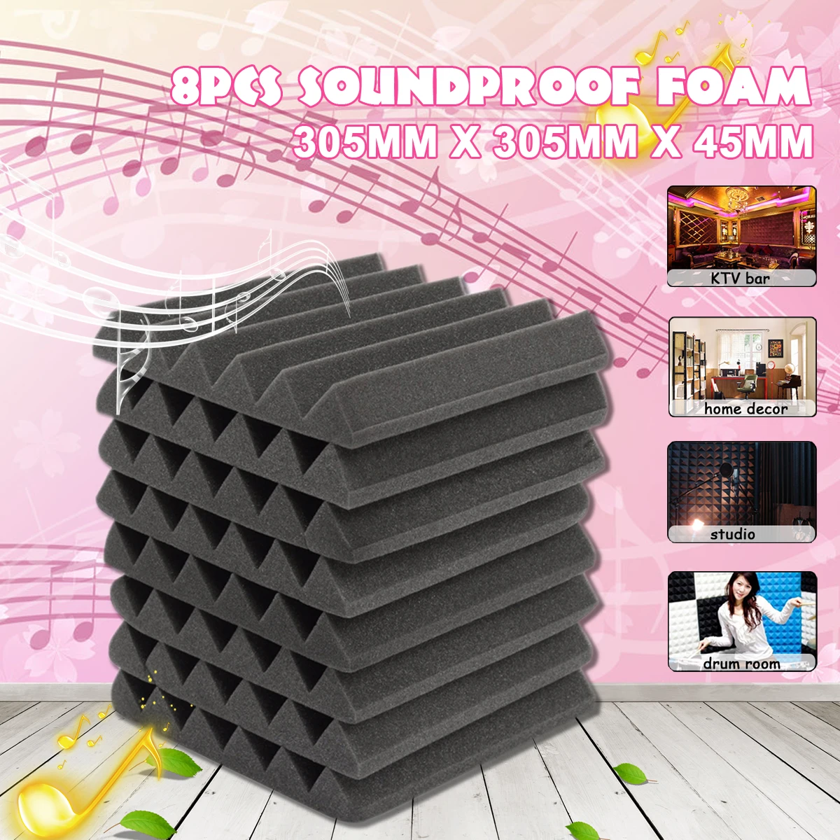 8 шт. звукоизоляционные пены 305x305x45 мм|foam acoustic|foam soundfoam soundproofing |