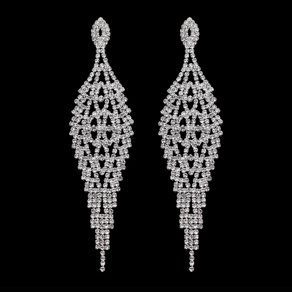 style 28--12.5cm TREAZY, Длинные свадебные Висячие Серьги серебряного цвета с кристаллами для женщин, стразы, кисточки, висячие серьги, подарки для невесты, вечерние ювелирные изделия - Окраска металла: style 28--12.5cm