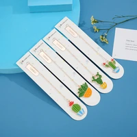 2pc kawaii cactus potted bookmark decoration diy zinc alloy accessories book mark page folder office school supplies stationery