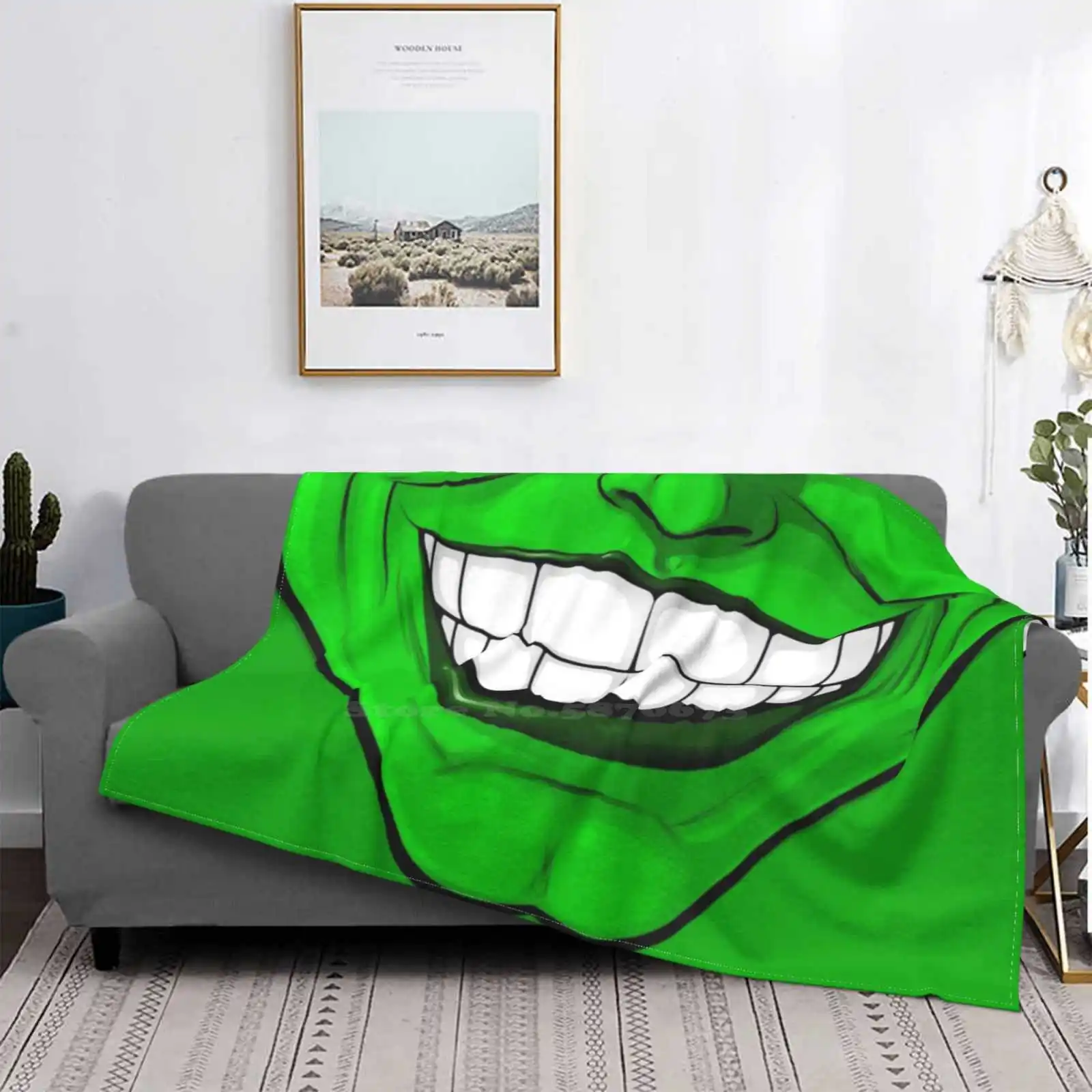 

Mascarilla con diseño creativo de Comic Millo, manta de Franela suave fina y ligera, divertida, Verde