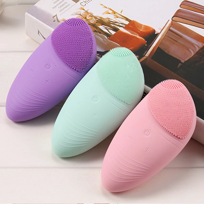 Мини электрический силиконовый кисть для очистки дица звуковая вибрация