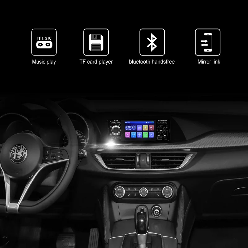 1din мультимедийный зеркальный автомобильный Радио Android стерео Авто сенсорный