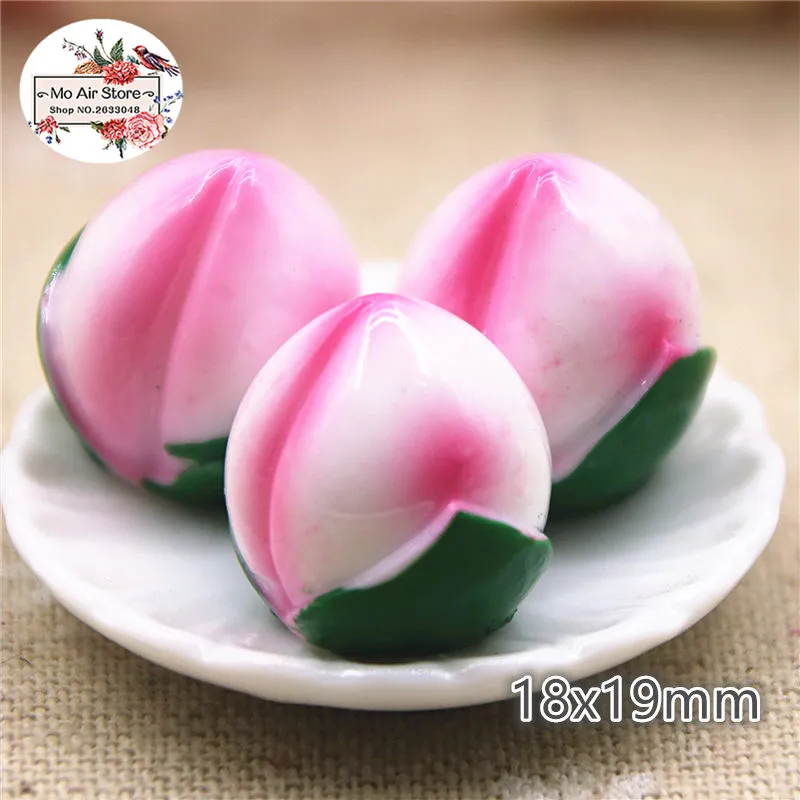 

10pcs Resin Simulation 3D peach Miniature Art Flatback Cabochon DIY Craft Decoration