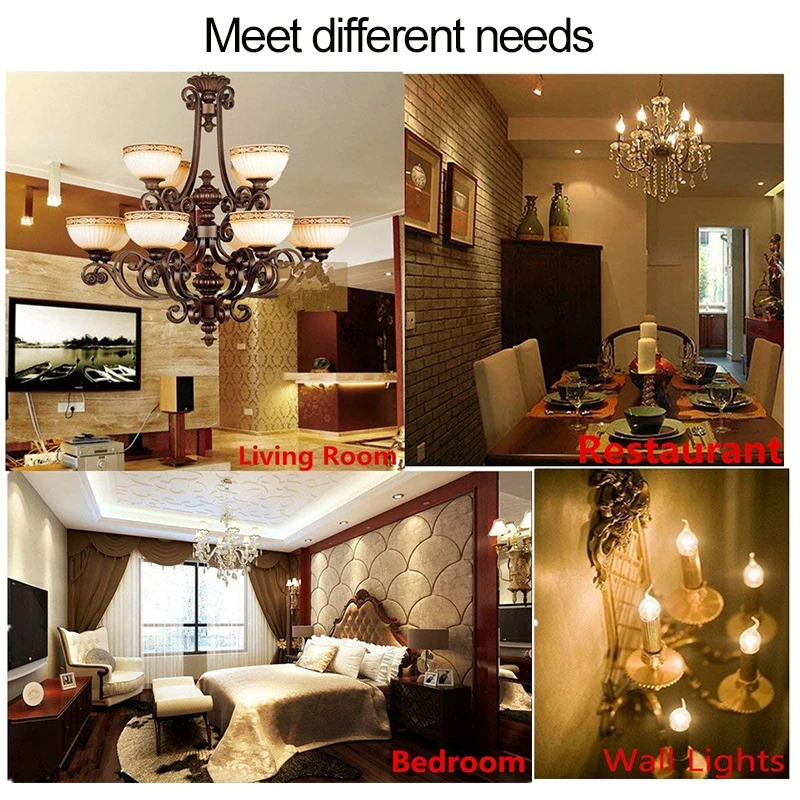 6 шт./компл. Ретро C35 E14 Led лампы в форме свечи 2 Вт 4 220v затемнения светодиодные