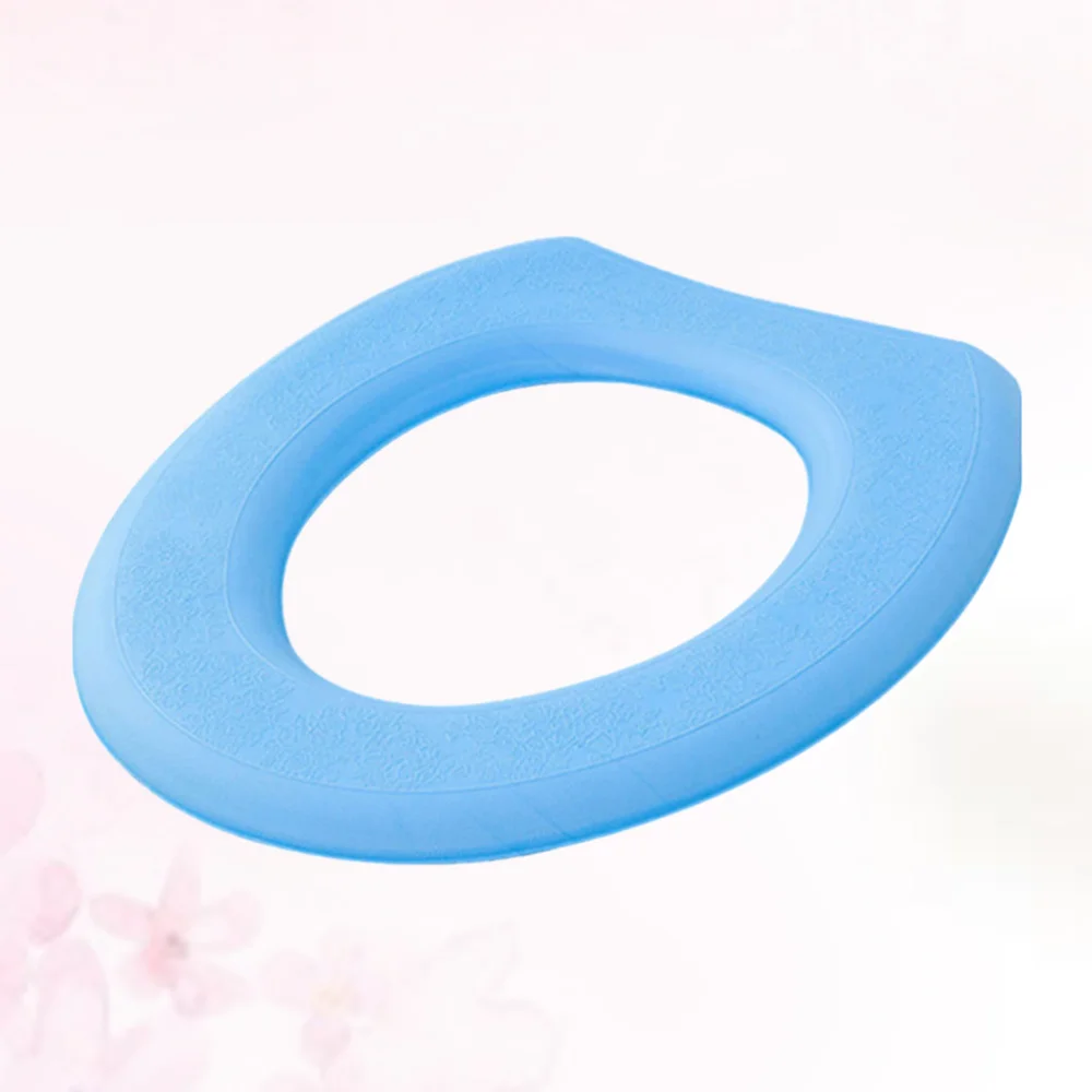 

Household Toilet Closestool Mat Waterproof EVA Thickening Warm General Paste Type Toilet Pad Supplies for Home Bathroom (Blue)