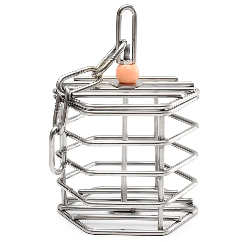 

For Big deal Pet Bird Parrot Squirrel Bold Stainless Steel Food Hanging Cage Foraging Toys Macaw Cockatoo Hunt Feeder