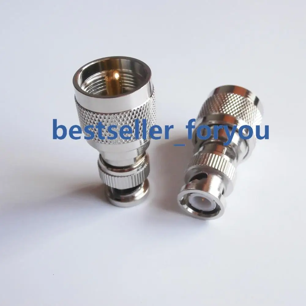

1X BNC-UHF Adapter BNC Male Plug To UHF PL-259 PL259 Male Straight Rf Connector