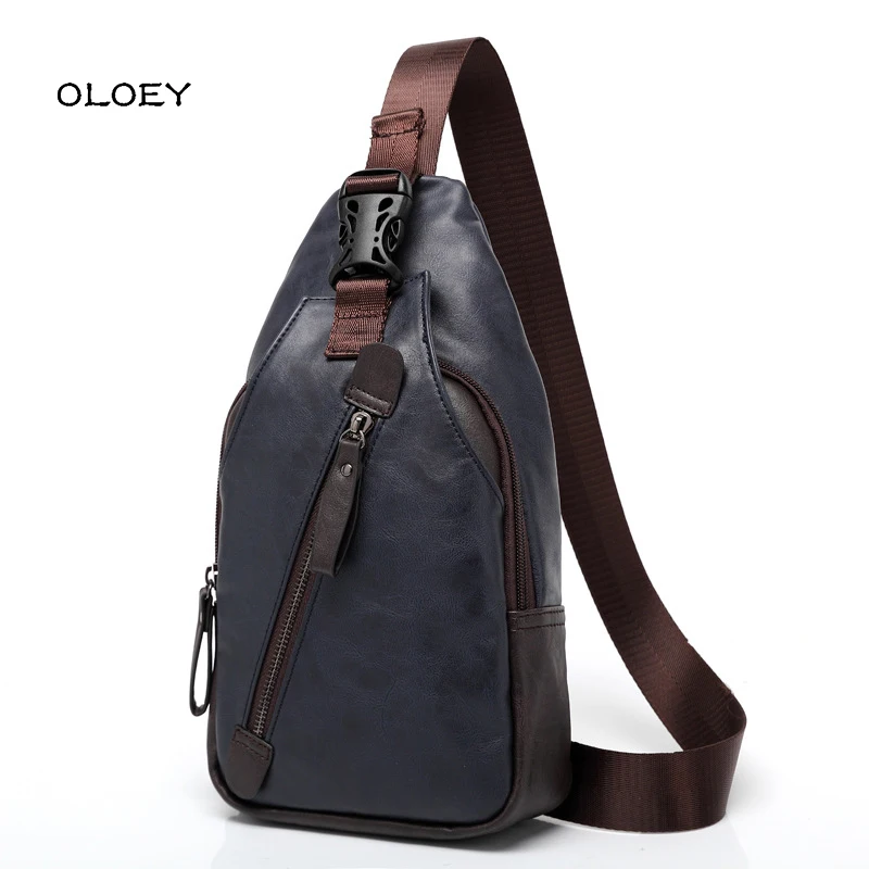 

High Quality Men Leather Chest Bag Multifunction Waist Chest Pack for Men Luxury Shoulder Bag Mens Crossbody Bag Men Messenger