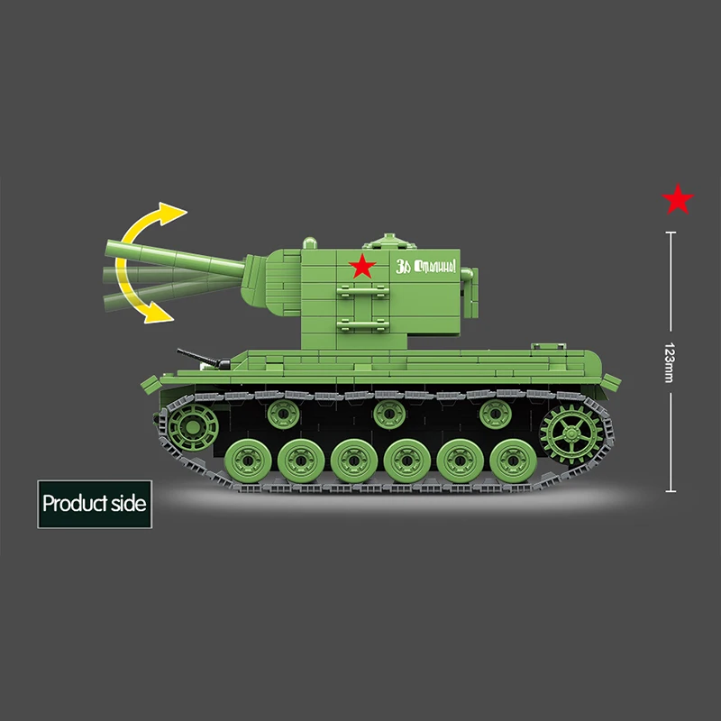 818 шт. WW2 Военная Советская Россия кВ 2 Танк строительные блоки советский солдат
