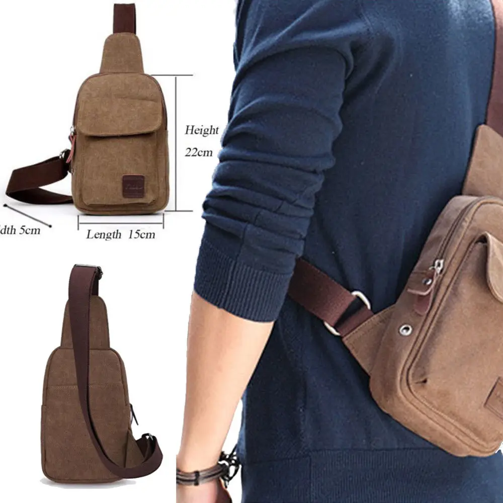 Мужская маленькая нагрудная Сумка слинг дорожный походный мессенджер через