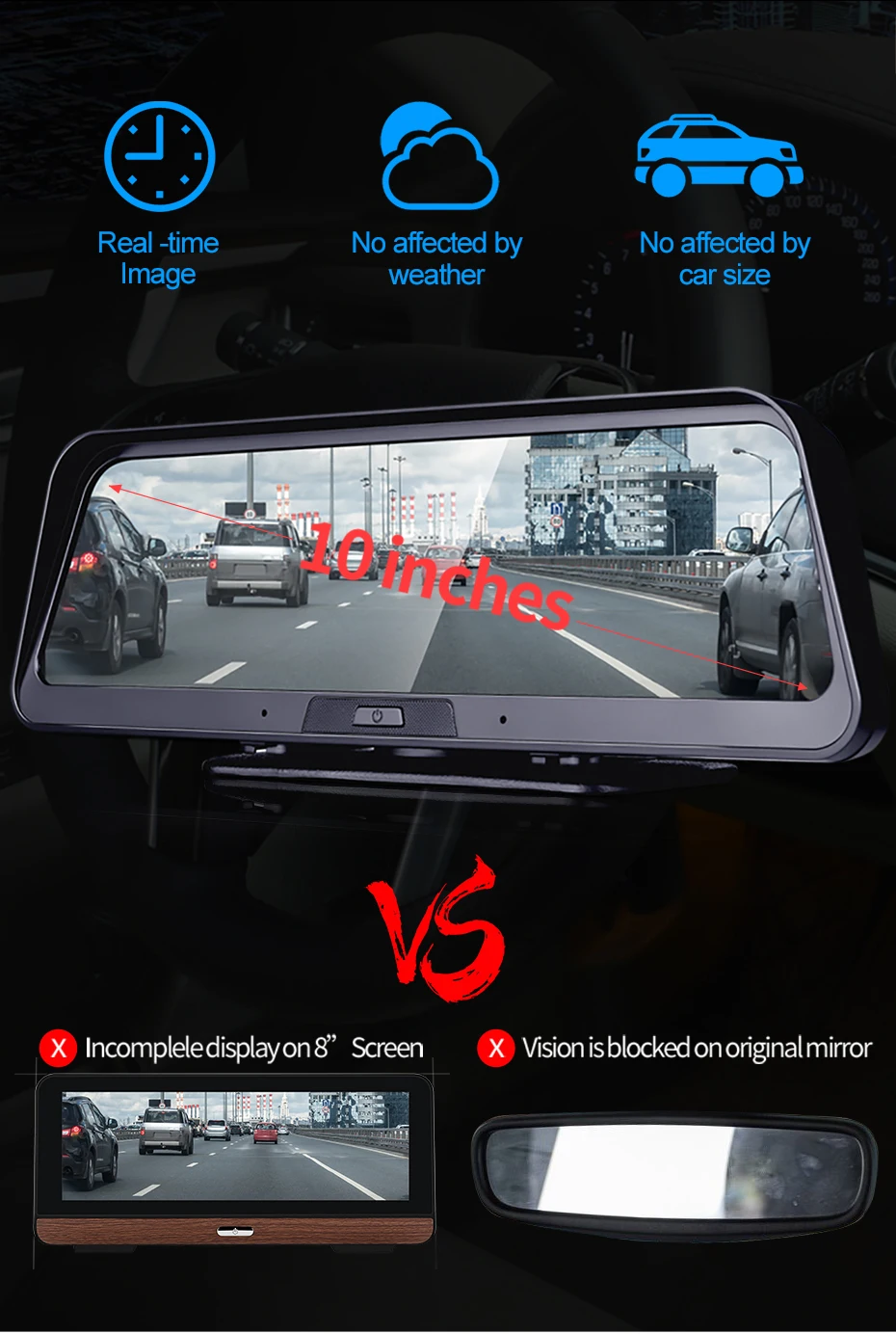 Bluavido 1" ips 4G Android умный Автомобильный видеорегистратор Камера gps навигация ADAS FHD 1080P Автомобильный видеорегистратор WiFi удаленный мониторинг