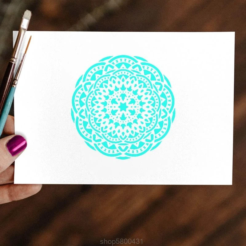 

9pcs/set Mandala Stencil Drawing Template for Tile Floor Painting Board DIY Album Decor N06 20 Dropshipping