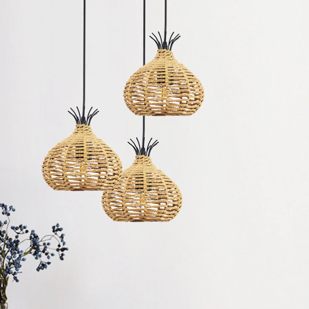 

1pc Simple Weaving Craft Hanging Lamp Indoor Hanging Light Scene Decor
