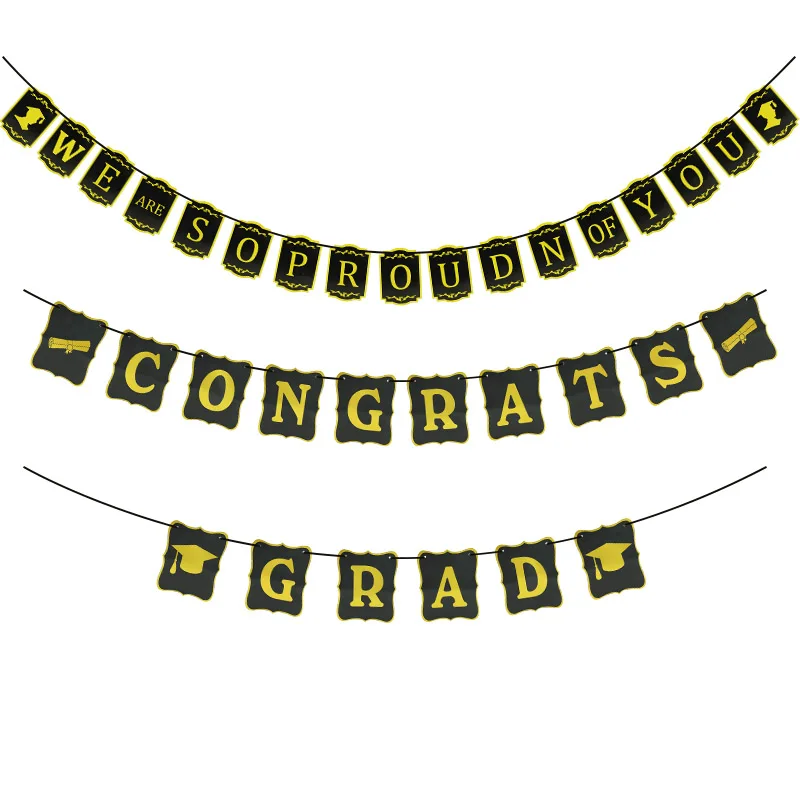 

2021 Graduation Party Decoration Paper Banner Garland Flag Congrats Grad Season Hanging Bunting Decoration of Class 2021