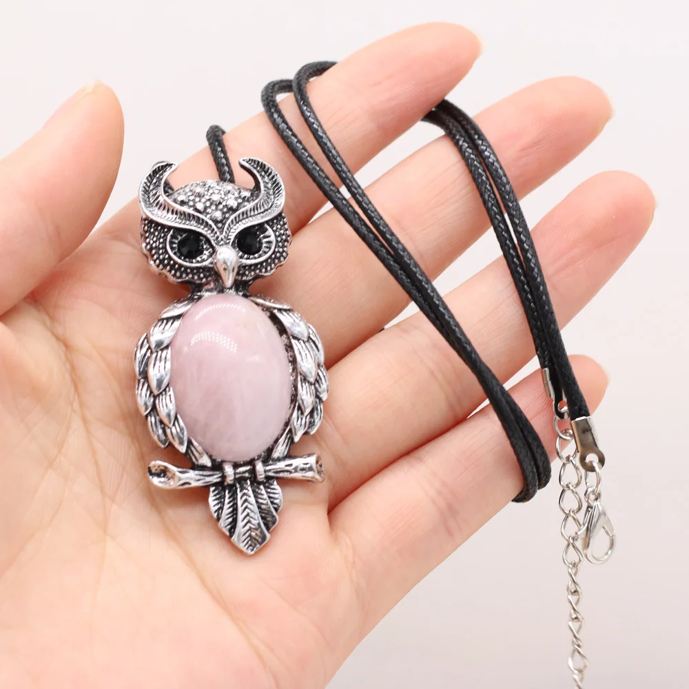 

Natural Stone Agates Crystal Amethysts Gold Sand Malaysian Jades Necklace Pendant for Women Jewelry Gift 28x60mm Length 55cm