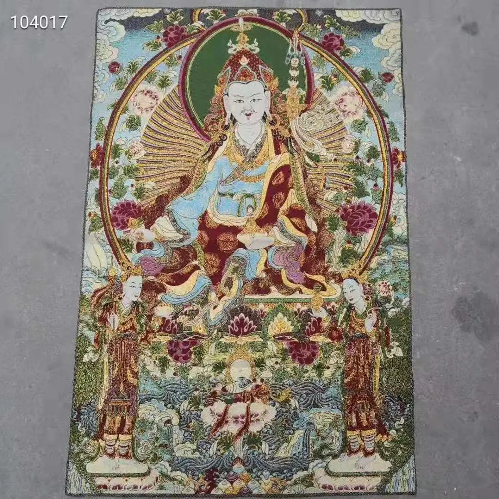

Exquisite Chinese Tibetan Collection Embroidery Padmasambhava Buddha Thangka