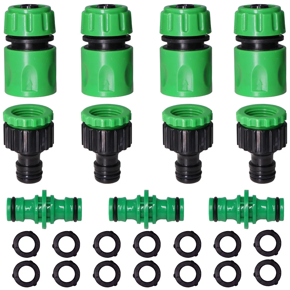 

1/2'' Garden ABS Hose Watering Quick Connectors Kit Tubing Coupling Adapter Joint Extender Set for Irrigation Car Wash Fitting