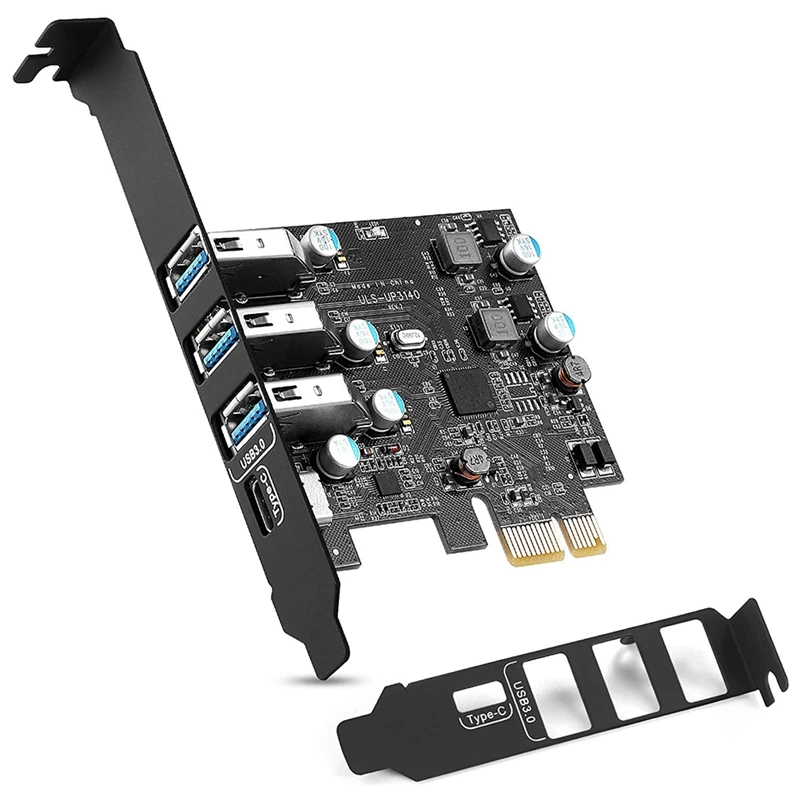 

Плата расширения PCI-E-USB 3.0 Type C + 3 Type a-интерфейс USB 3,0 4-портовая экспресс-карта для настольного компьютера, порты Sup s UASP