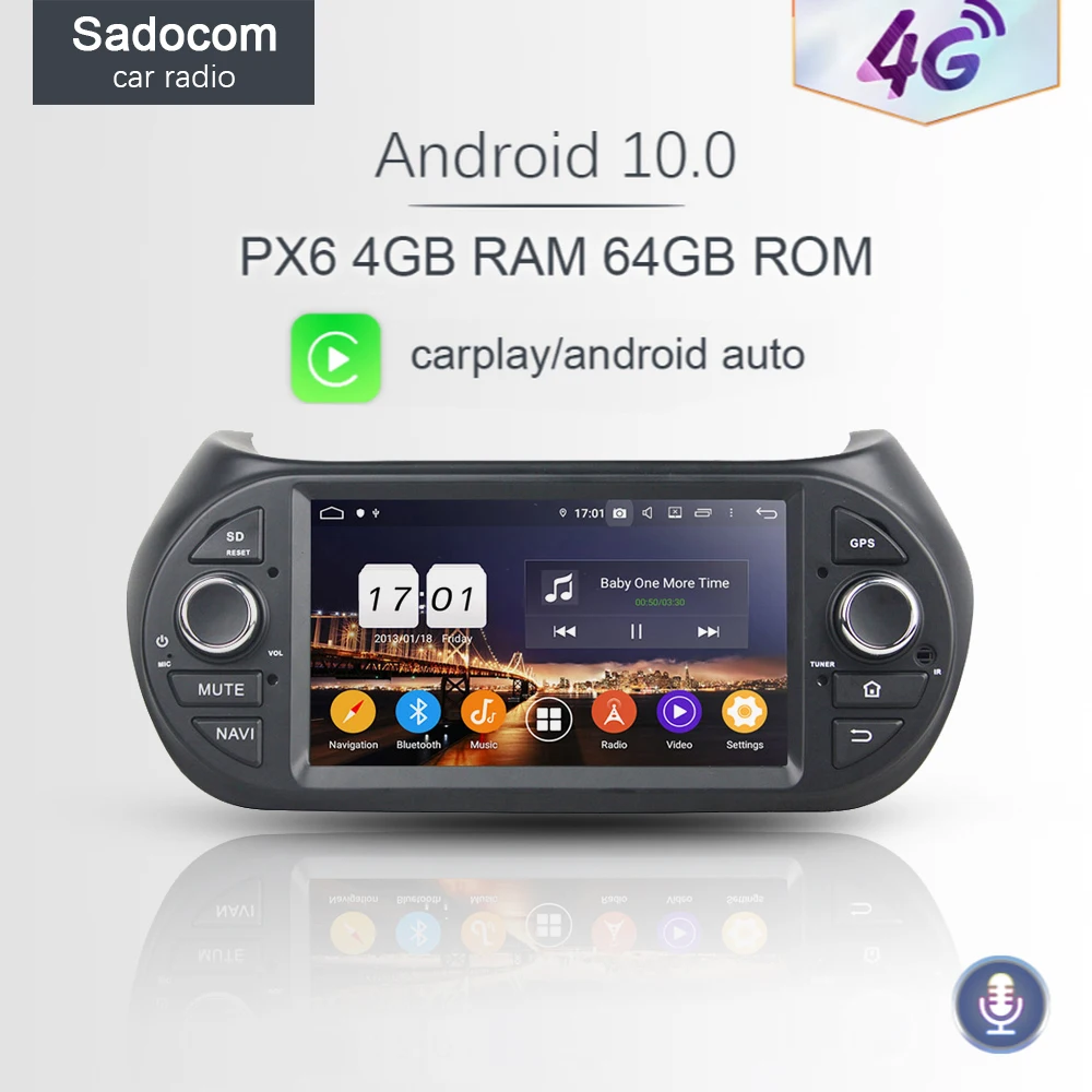 Автомобильный DVD плеер PX6 IPS Android 10 0 8 ядер 4 Гб + 64 ГБ Авторадио автомобильное радио