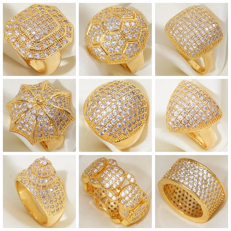 Юбилейный подарок позолоченные большие кольца для женщин anillos Mujer bagues pour femme каменное кольцо мужские ювелирные изделия BAGUE Homme аксессуары