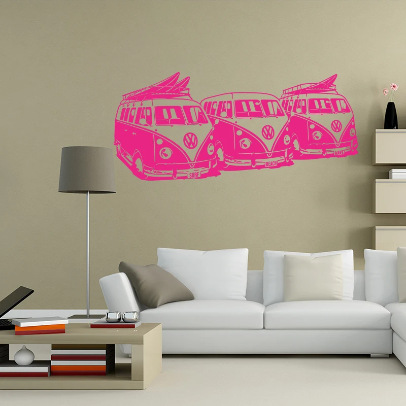 

Art Design Wall Sticker 3 Surf Vans Home Decor DIY Car Wall Decals House Decoration Mural