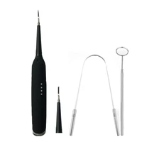 dental care tools electric tooth cleaning and scaler black mouth mirror u shaped tongue scraper set