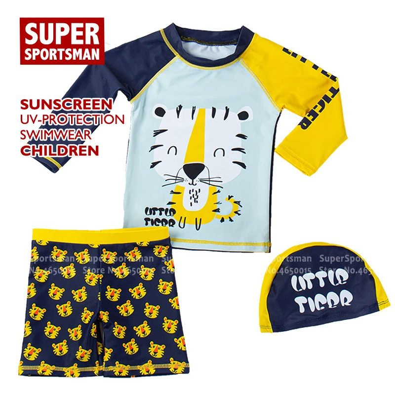 

Children Beach Wear Two Piece Swimwear Kids Boy Cartoon Animal Swimsuit Toddler Rashguard Baby Sports Bathing Swimming Surf Suit