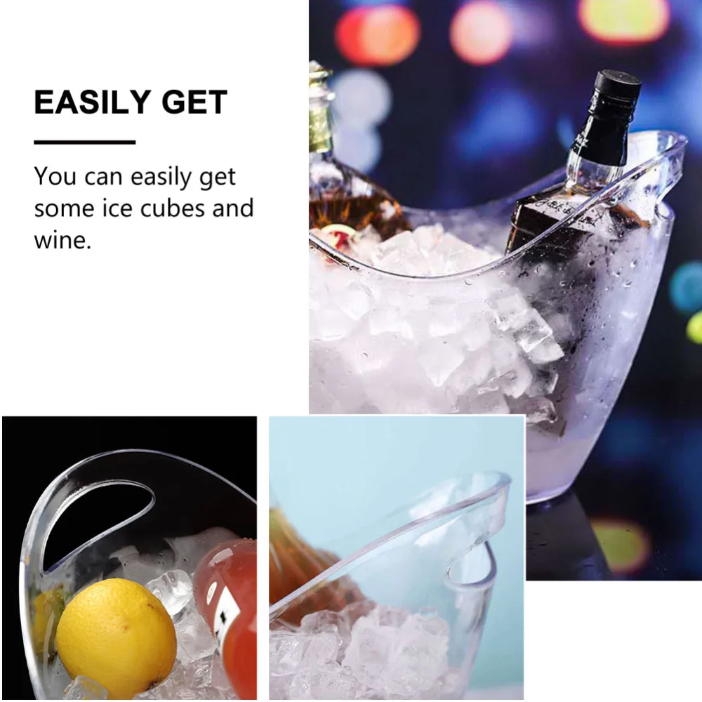

1pc Transparent Ice Cube Storage Bucket Beer Win Bucket Bar Ice Bucket Container