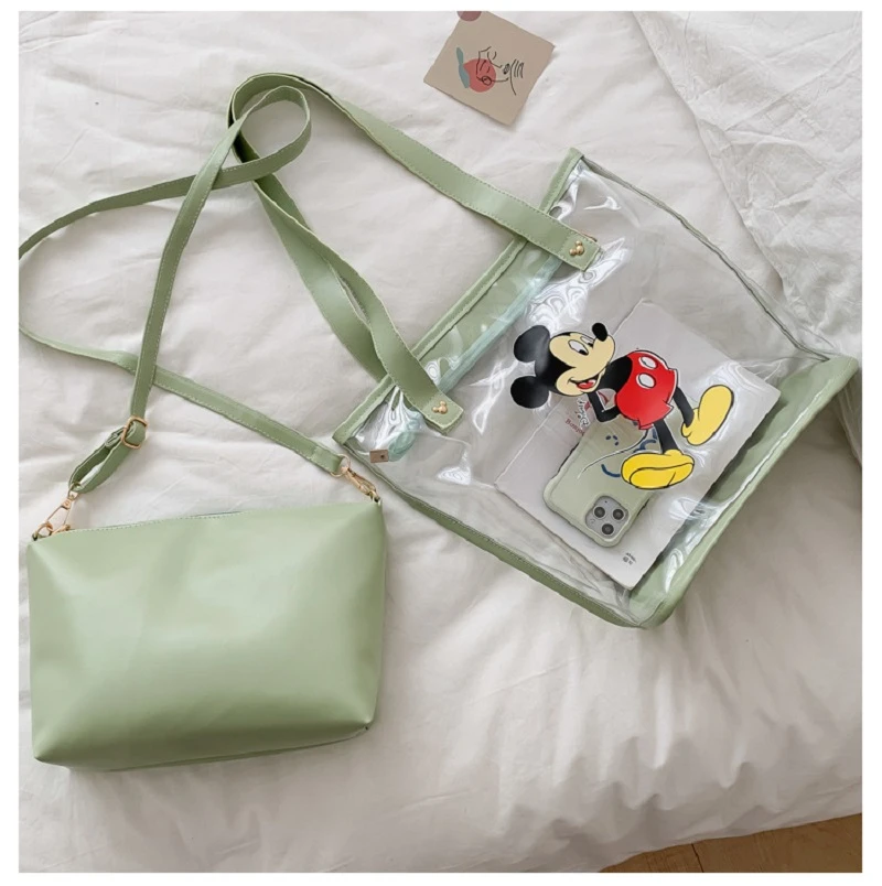 Женская прозрачная сумка-тоут две прозрачные Сумки из искусственной кожи сумки