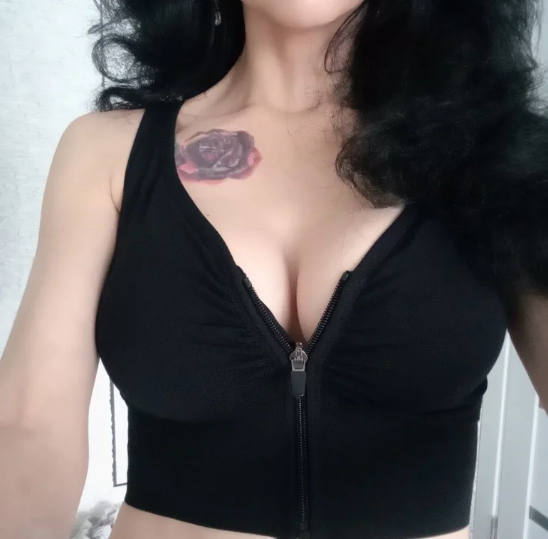 

Front Zipper Sports Bra Women Underwear Push Up Yoga Crop Top Bras Solid Athletic Vest Gym Fitness Shirt Sportswear