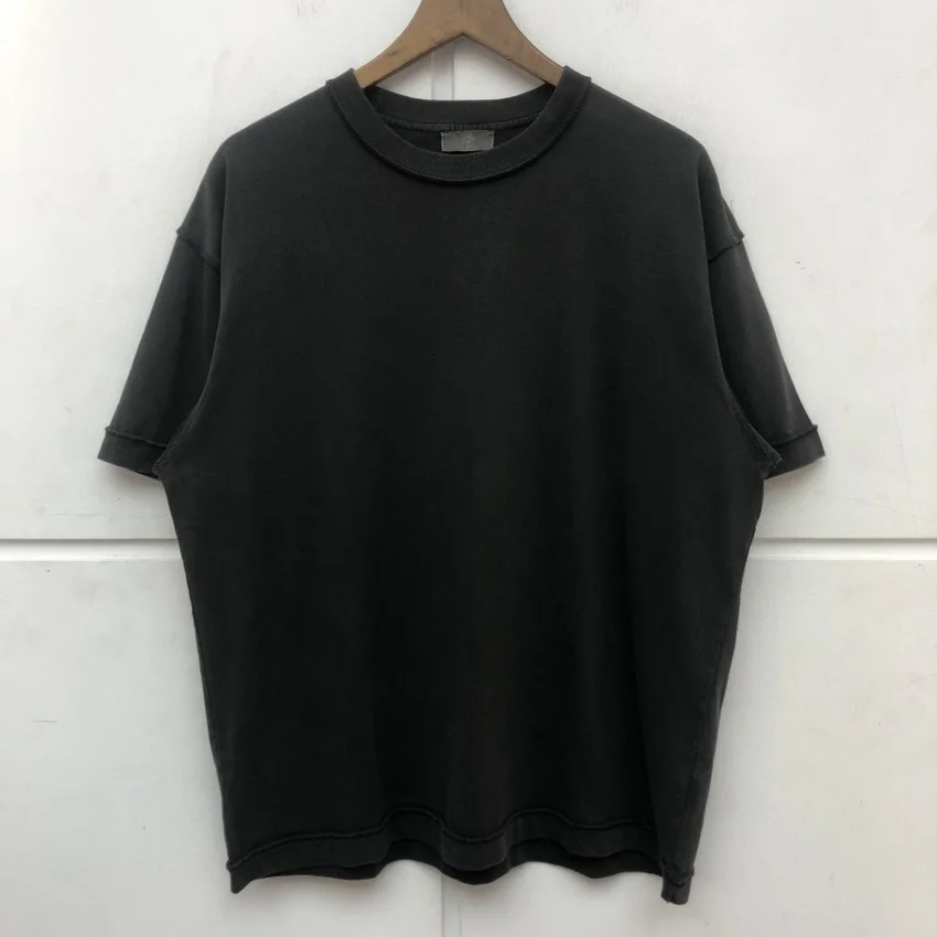 

High Quality Nice Washed Heavy fabric T shirt Men Women Blank Solid Color Tops Tee clothing
