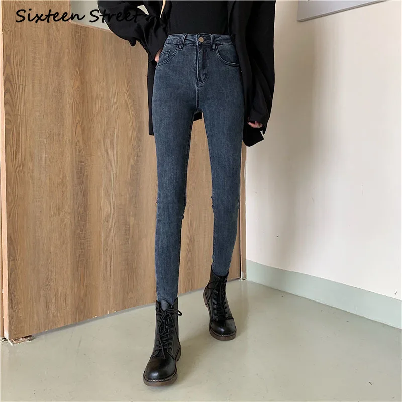 

Skinny Jeans Woman High Waist Ladies Pocket Blue Jeans for Women Denim Pencil Pants Korean Clothing Y2K 2020 Casual Female Slim