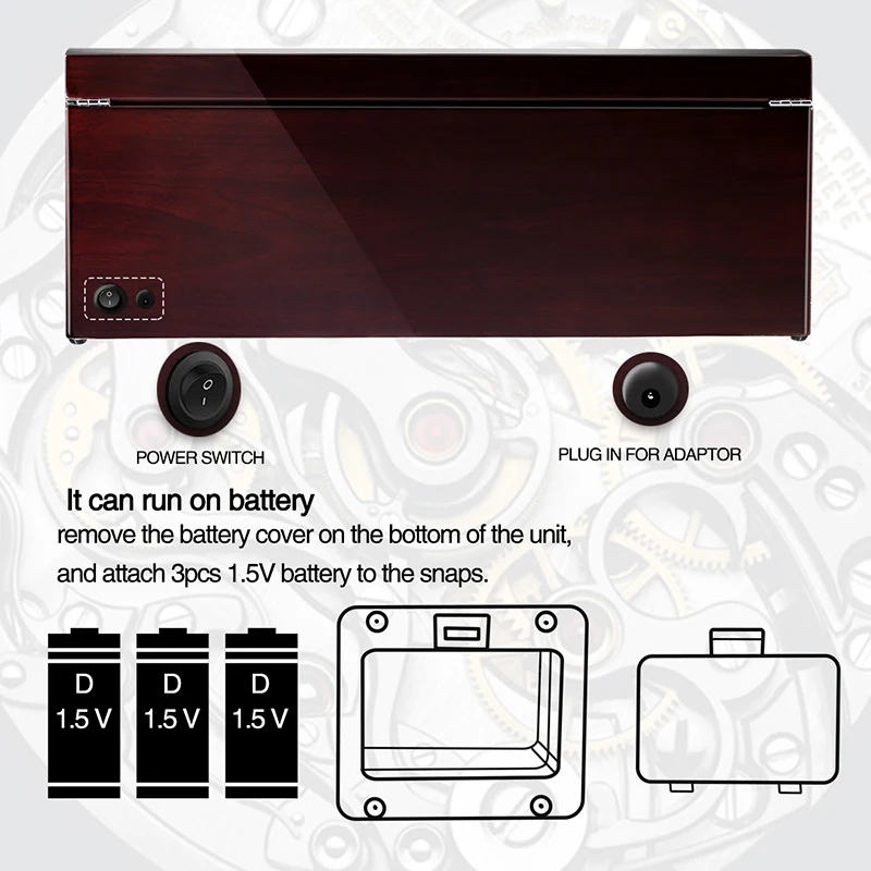 Футляр для намотки часов автоматический шейкер хранения с четырьмя моторами и 4