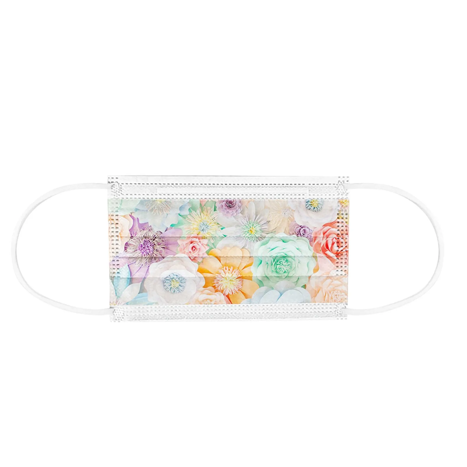 

50PC Disposable Face Masks Floral Printed Design Protection 3Ply Mouth Masks For Women Face Cover Party Decoration