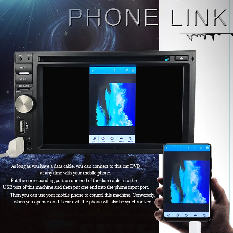 Автомобильный MP5-плеер Rdaio 2 Din 6 дюйма DVD AM Mirrorlink Bluetooth HD1080P формат видео поддержка