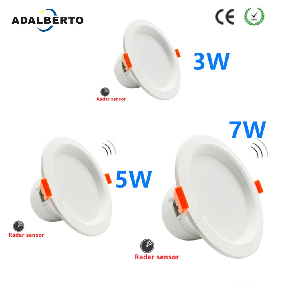 

LED Ceiling Lights With Intelligent Radar Sensor 3W/5W/7W Downlight For Hallways Garage Stairs Corridor Balcony AC220V Lighting